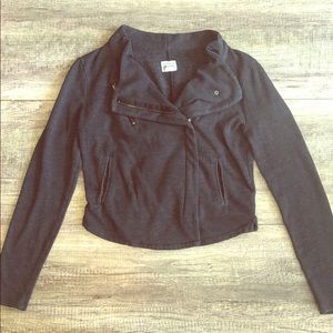 Converse Crop Sweatshirt Jacket